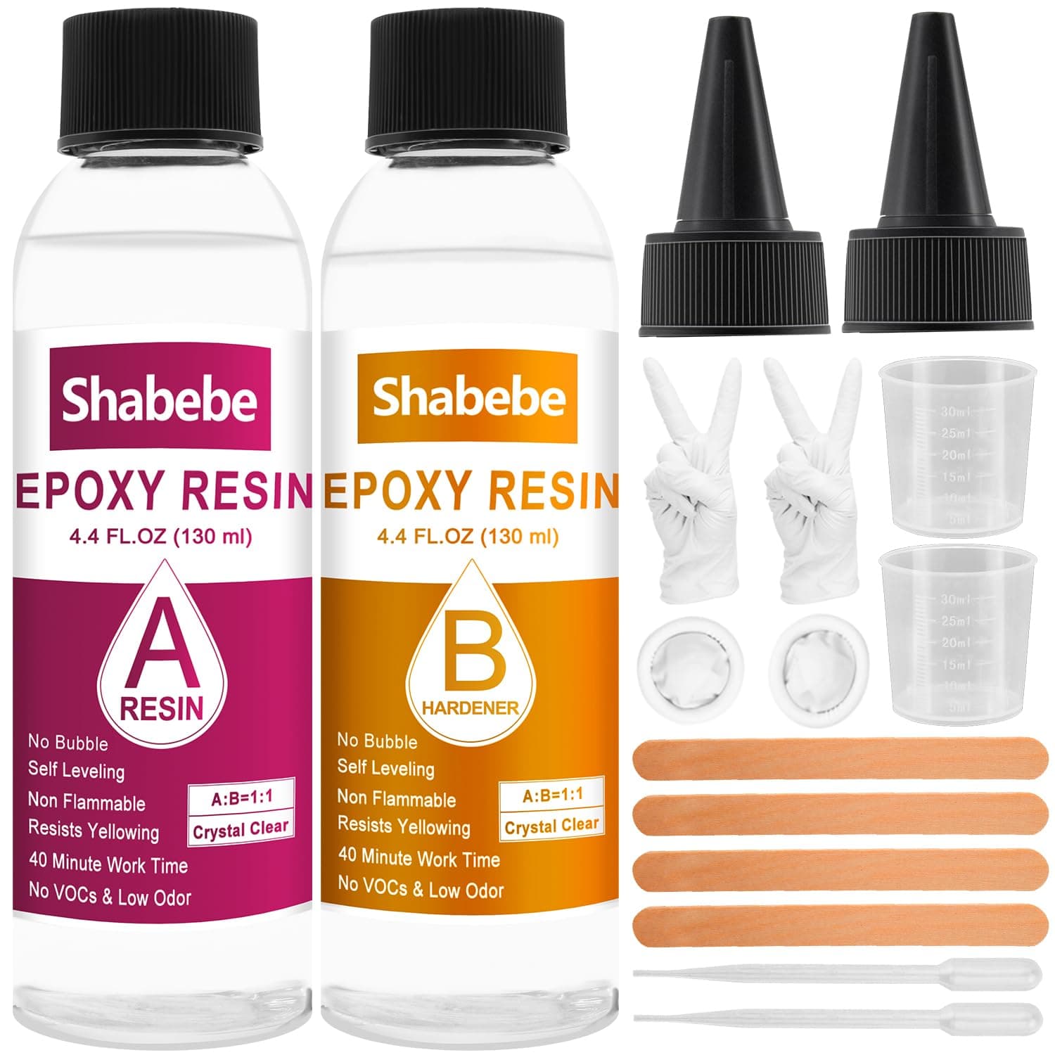 Epoxy Resin 8.8OZ Kit, Crystal Clear, Non-Toxic, High Gloss, Easy Mix 1:1, DIY Jewelry & Art Resin