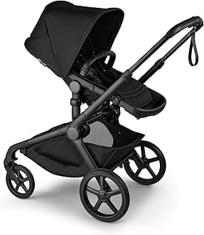 Bugaboo Kangaroo All-Terrain Single-to-Double Tandem Stroller for Infant and Toddler, for Up to Three Kids, XL Wheels, One-Hand Operation, Large Bassinet, XL Underseat Storage, Black/Midnight Black