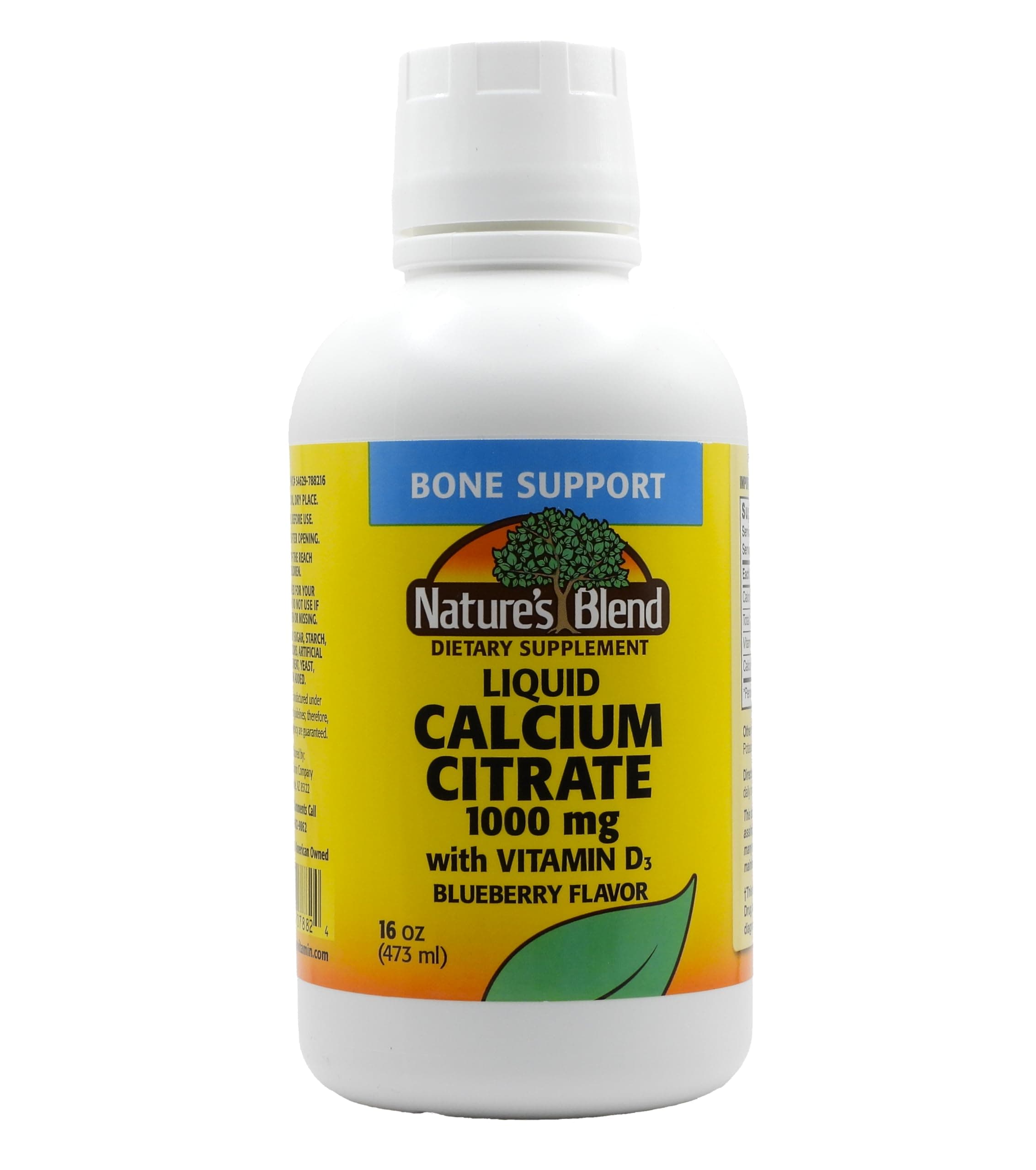 Nature's Blend Liquid Calcium Citrate 1000mg with D3 16 fl oz Liquid Blueberry