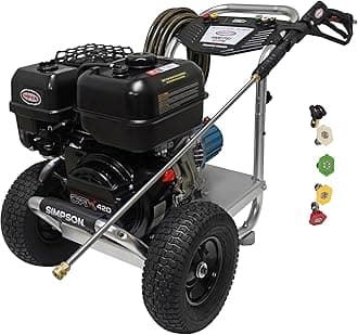 Simpson Cleaning 4400 PSI Gas Pressure Washer, 4.0 GPM Power Washer for Commercial Use, CRX 420 Engine, 50-Foot Steel-Braided Hose, Aluminum Series, 49-State (ALH4440)
