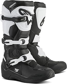Alpinestars Tech 3 Motocross Boots, Durable & Lightweight, CE-Certified For Off-Road Powersports, 6, Black/White