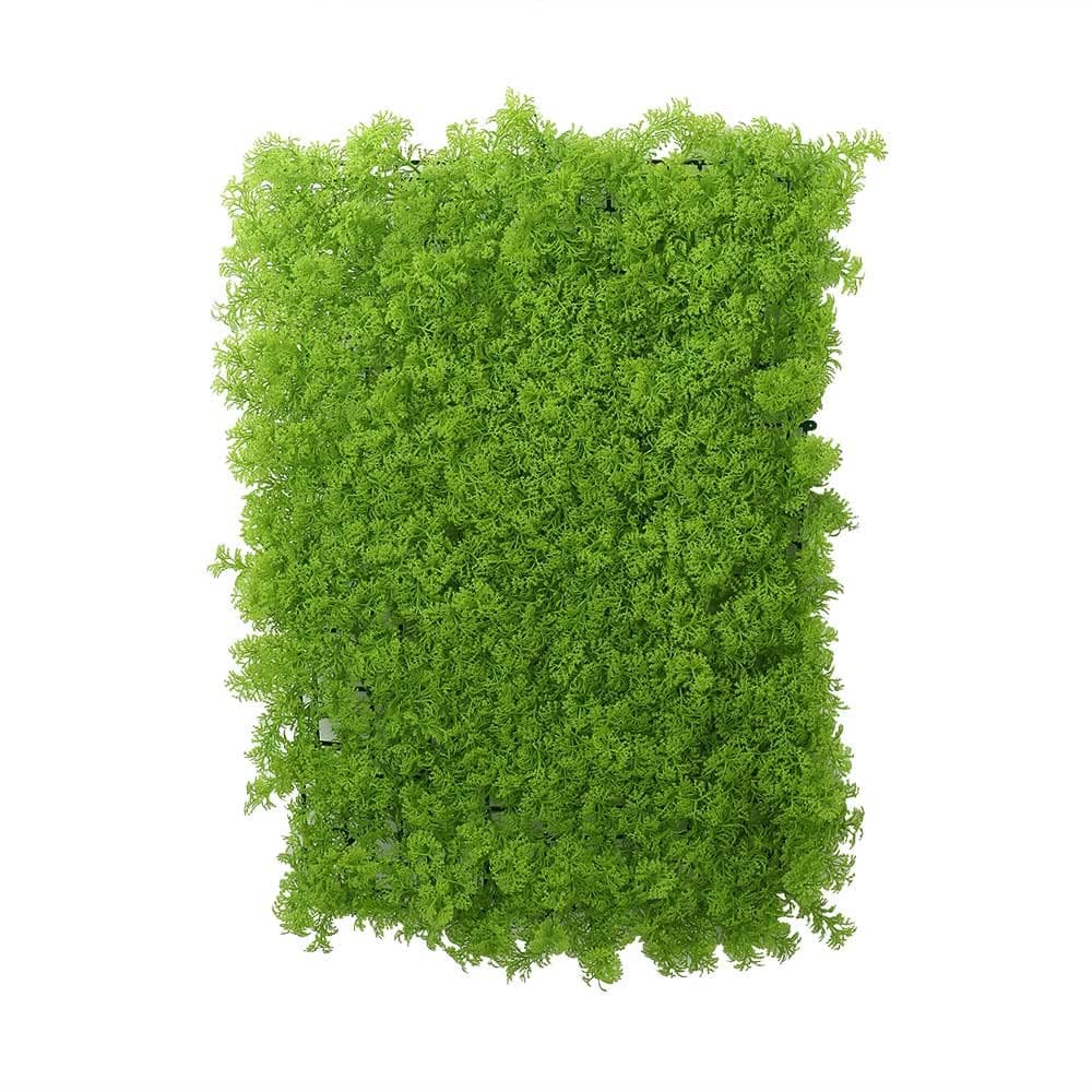 YAHOME Artificial Faux Hedges Plant Panels Light Green Moss Grass Wall Pannels for Indoor and Outdoor Use Boxwood Hedge Set Used As Fence Privacy Screen Grass Wall Greenery Backdrop (2)