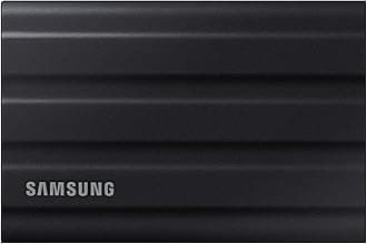 T7 Shield Portable SSD 4TB USB 3.2 Gen2 External SSD, Black, Up to 1,050MB/s, Rugged, IP65 Water & Dust Resistant, for Photographers, Content Creators and Gaming, Mac Compatible, MU-PE4T0S