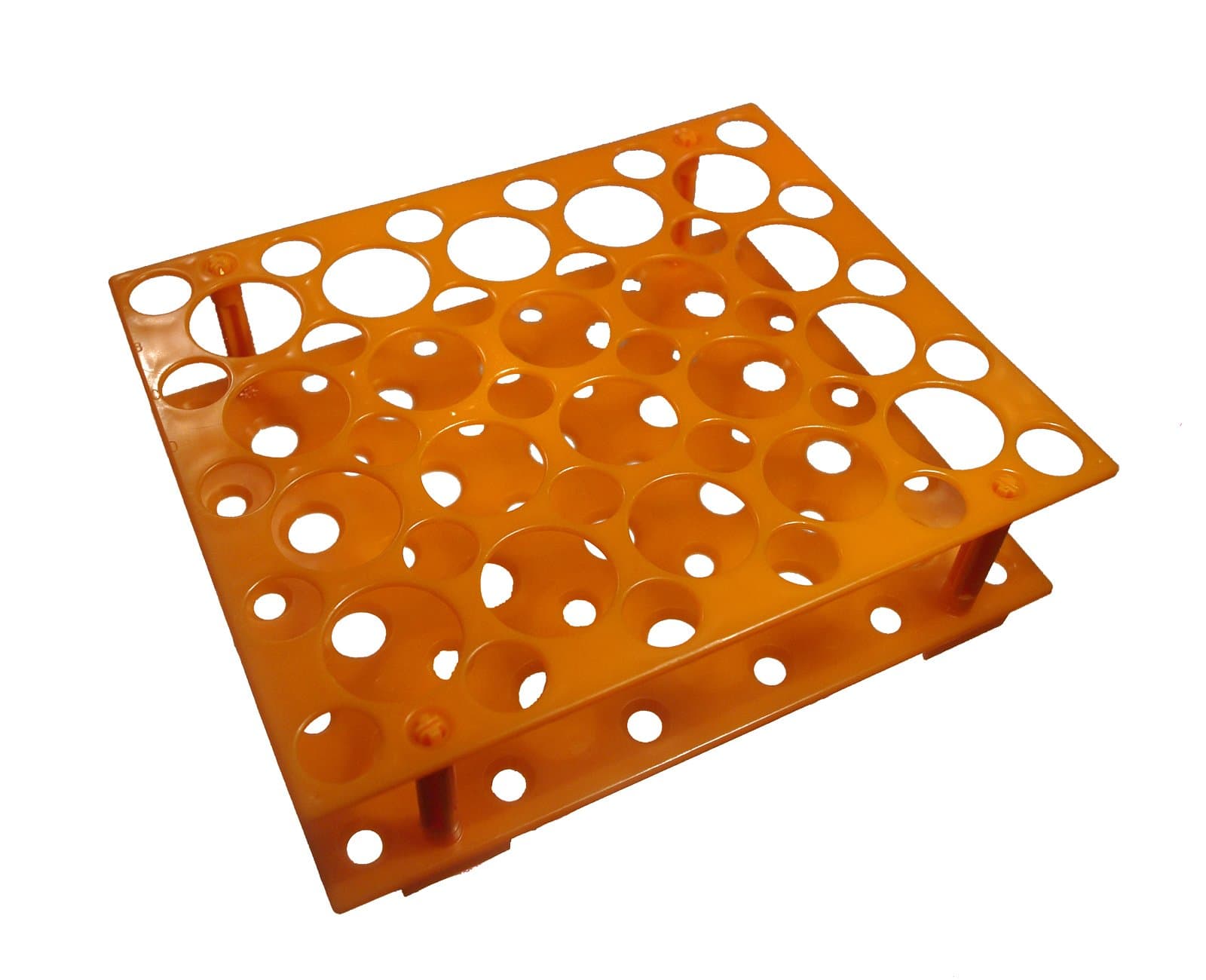 KeL Scientfic KS-3110 Plastic Tube Rack for 10, 15, 50 mL Conical Centrifuge Tubes ABS, Orange