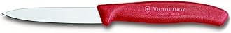 Victorinox 3.25 Inch Swiss Classic Paring Knife with Straight Edge, Spear Point, Red