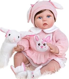 Lifelike Reborn Baby Dolls - 22 Inch Realistic Newborn Baby Girl - Soft Vinyl Reborn Toddler with Feeding Set & Pink Outfit Real Life Baby Doll for Kids 3+, Toddlers & Collectors