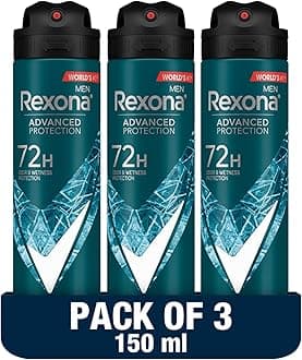 Men Advanced Protection Antiperspirant Deodorant Spray, 72 hour sweat & odor protection, Xtra Cool, with MotionSense technology, 150ml x 3
