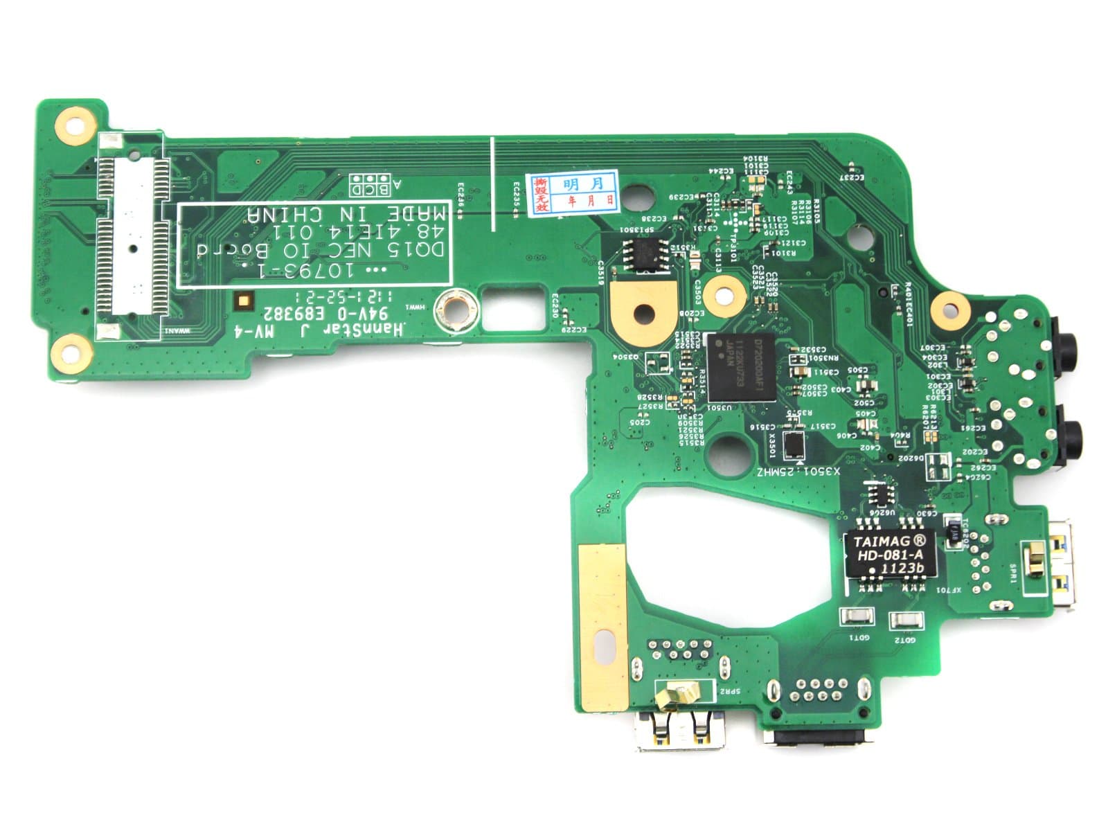 Asunflower USB 3.0 Ethernet Board Audio Jack for Dell Inspiron 15R N5110 48.4ie14.011
