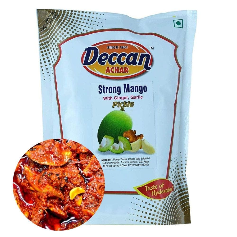 Deccan ACHAR Strong Mango Pickle with Ginger Garlic - 500g