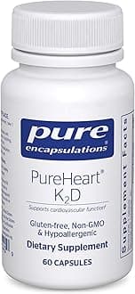 PureHeart K2D - Heart Health Supplement* - with Vitamin K2 & D3 - Cholecalciferol Vitamin D & MK-7 - Non-GMO & Vegetarian - 60 Capsules