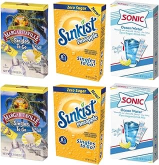 SINGLES TO GO! Tropical Flavor Blast Variety Pack (Sunkist, Margaritaville, & Sonic) (2 of each) Variety Pack