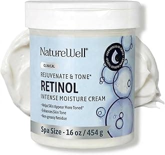 Clinical Retinol Intense Moisture Cream for Face & Body - Anti-Aging Firming Cream for Wrinkles, Fine Lines & Crepey Skin – Hydrating & Nourishing Body Lotion & Facial Moisturizer - 16 Oz
