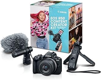 Canon EOS R50 Mirrorless Camera Content Creator Kit, Black