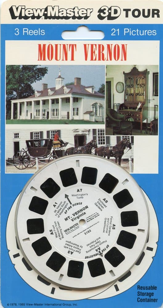 3Dstereo ViewMaster 3 Reel Set - Mount Vernon - 21 3D images - NEW