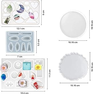 EVENS MORE Diy Resin Art Kit With 300 Gm Resin And Coaster Earring Keychain Coaster Macking Kit With Pigment Glitter Mica, Blue