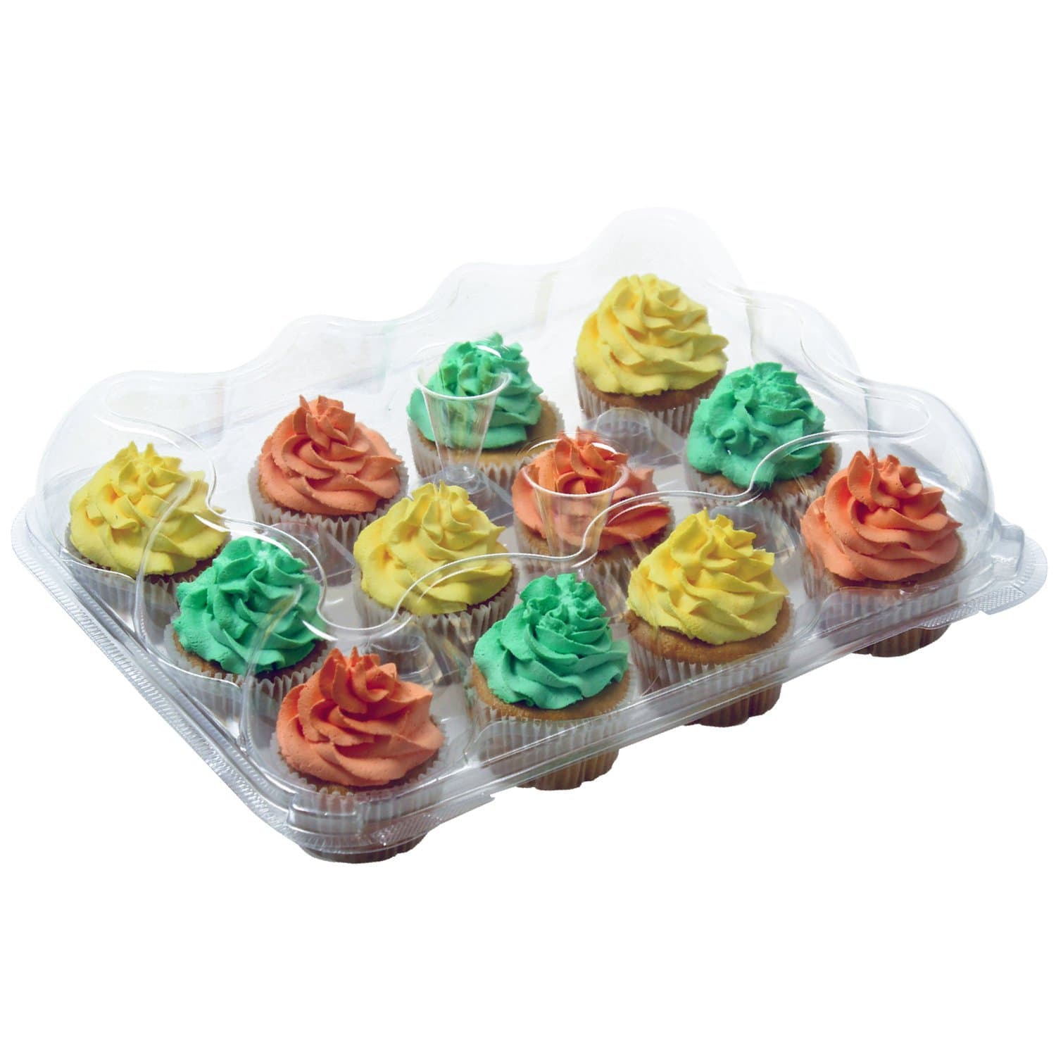Premium Large Clear Cupcake Boxes with 12 Compartments | Durable Cup Cake Container/Holder to Keep Your Cupcakes or Muffins Delicious and Fresh Longer | Pack of 4
