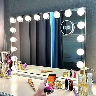 Kottova Vanity Mirror with Lights,27.5 x21.6'' Large Makeup Mirror, 3 Color Modes,Touch Control, USB Charger Port, Hollywood Lighted Mirror with 18 Dimmable LED,Metal Frame,Plug in