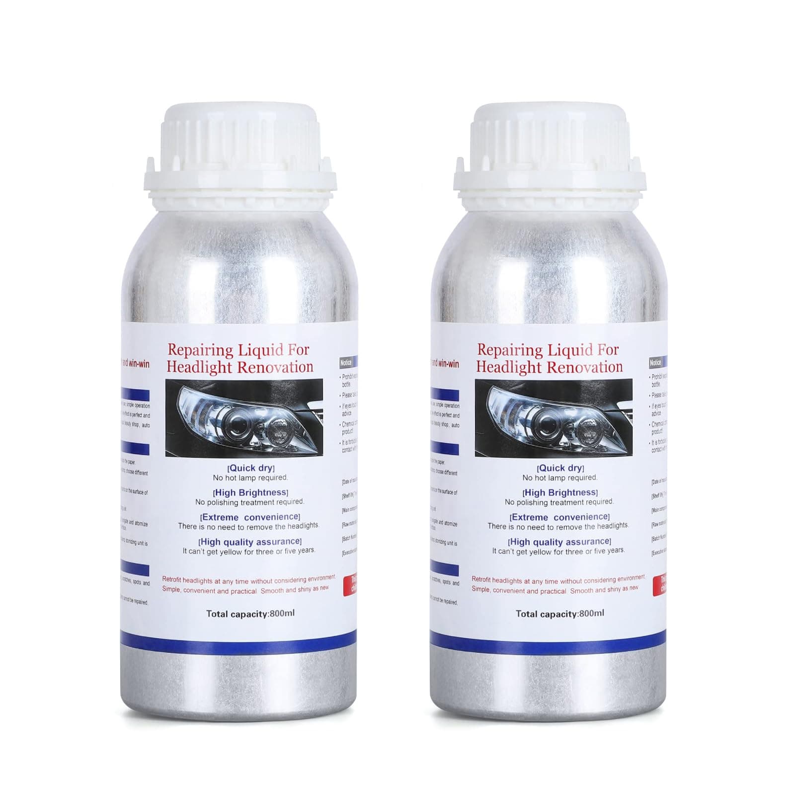 1600 g Car Headlight Repair Fluid Set, Car Headlight polishing Vapor, Polymer polishing Liquid