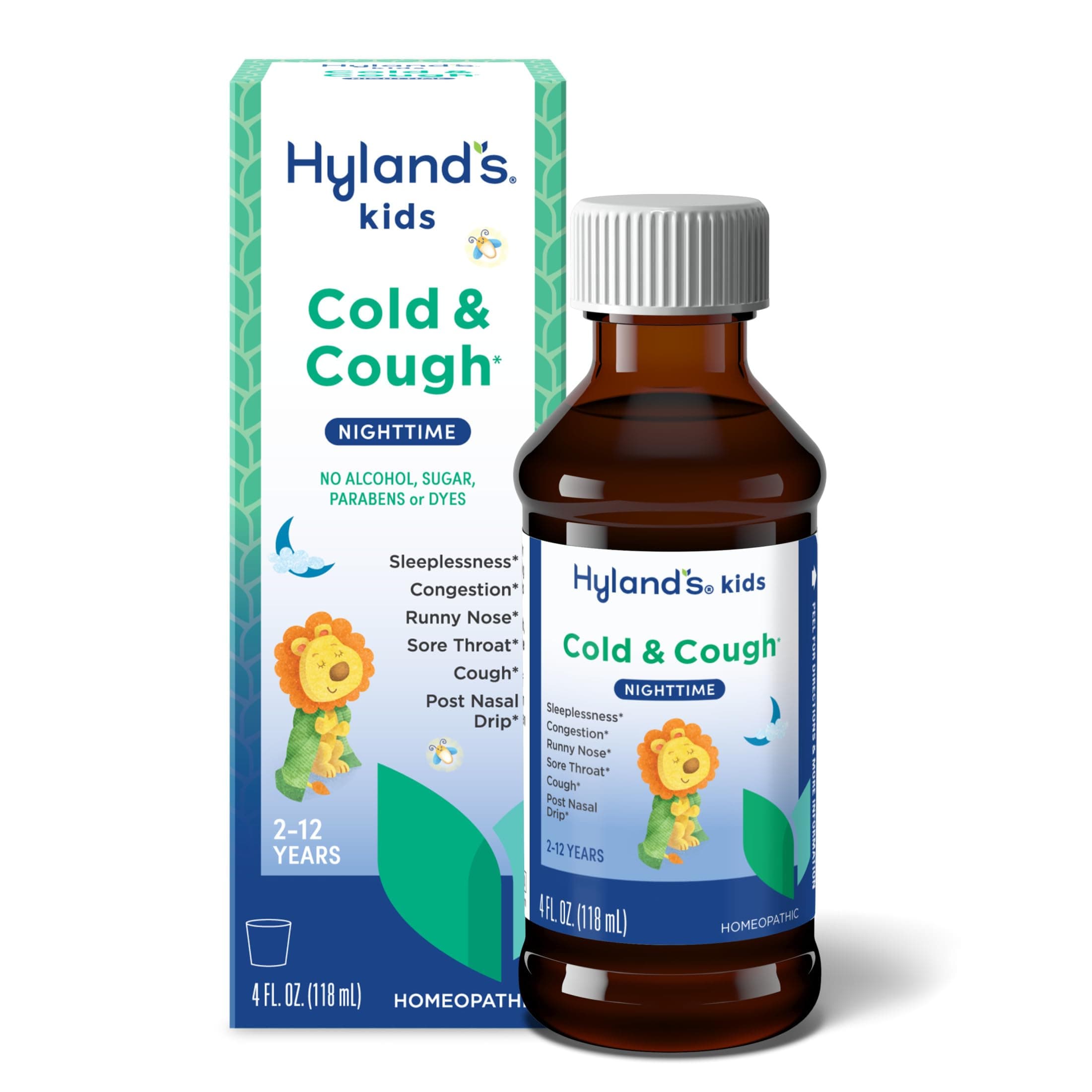 Hyland's, 4 Kids Cold 'n Cough Nighttime, Age 2-12, 4 fl oz (118 ml)