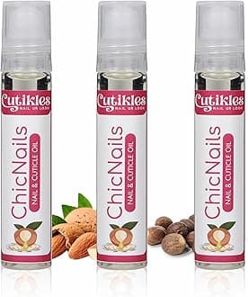 Cuticle Oil Roll-On. Nourishing & Hydrating Formula for Healthy Nails. Easy-to-Apply Roll-On Bottle, Perfect for Dry Cuticles & Nail Care, Compact & Travel-Friendly - 10ml pack of 3