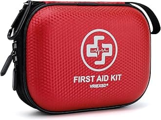 Mini First Aid Kit - 150 Piece Small Waterproof Hard Shell Medical Kit for Ho...