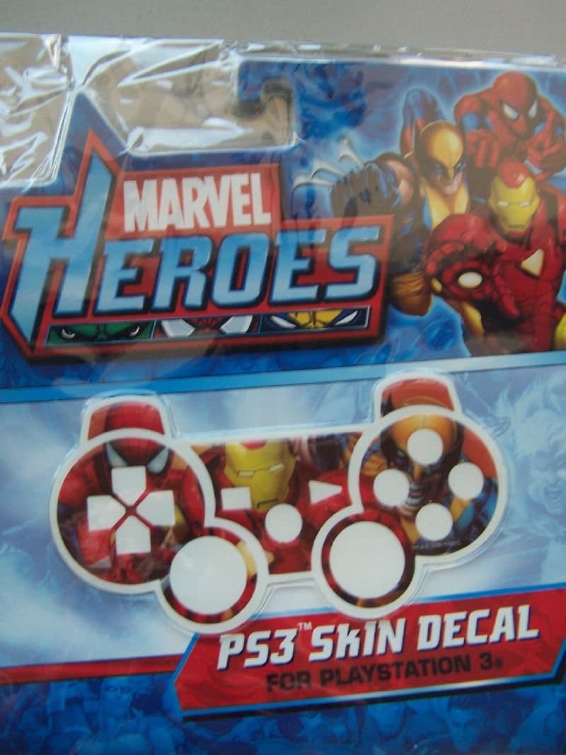 PS3 Skin Decal Marvel Heroes Spider-Man Iron Man Wolverine