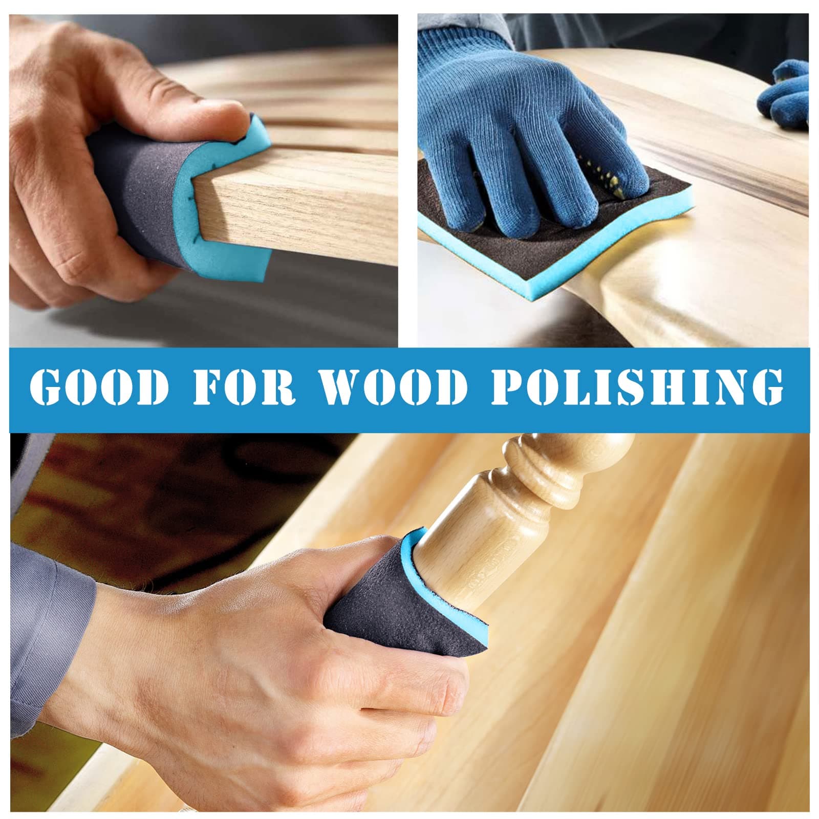 8Pcs 120 Grit Sanding Sponge, Jamiikury Fine Sanding Blocks Washable and Reusable, Wet Dry Sandpaper Sponge for Wood Metal FurniturePaint and Drywall