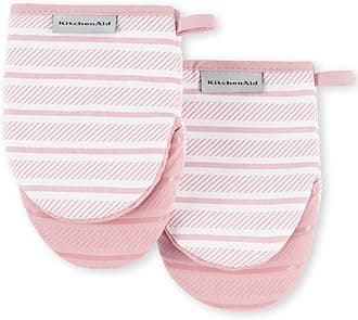 KitchenAidAlbany Mini Oven Mitt 2-Pack Set, Dried Rose, 5.5"x8"