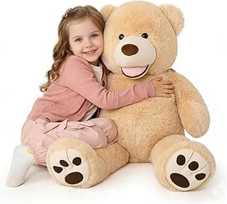 MaoGoLan Giant Teddy Bear Plush,39 inches Big Teddy Bear Stuffed Animal,Adorable Smiling Large Bear,Express Your Love Gift for Kids,Girlfriend,Baby Shower,Valentines Day,Christmas,Long Distance