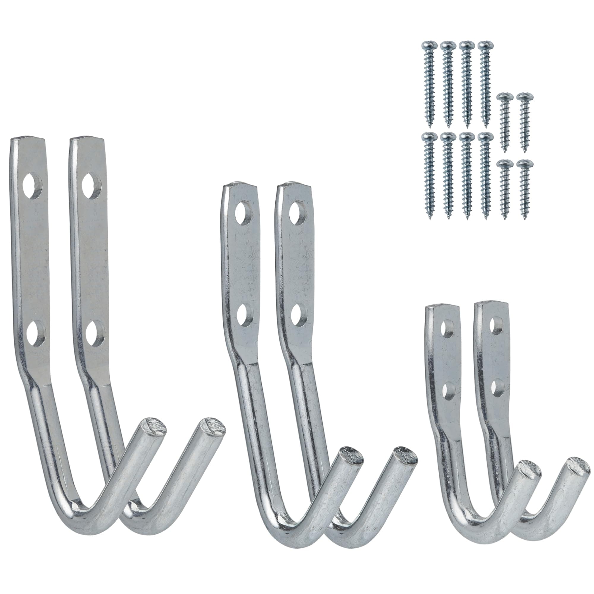 Heavy Duty Galvanised Garage Hooks – 6 Pack, Steel Storage Hooks for Tools, Ladders, Bikes & Garden Equipment, Wall-Mounted Hooks for Shed, Garage & Workshop Organisation