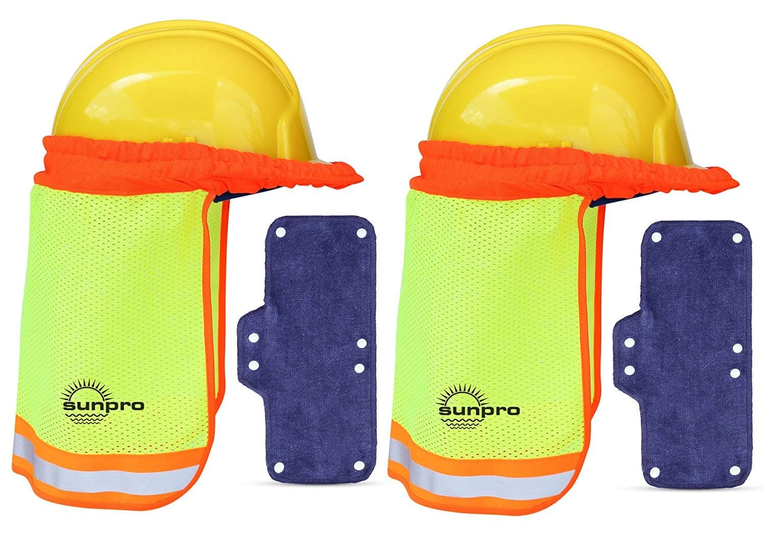 Hard Hat Sun Shade - Sweatband Set, Hardhat Neck Protector Shade Fits Regular and Full Brim Hardhats Construction Helmets (2 Pack) (Cascos De Construccion)