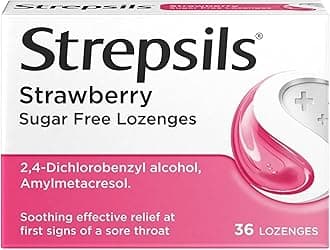 Strawberry Lozenges, 36 Count - Fast-Acting Sore Throat Relief, Germ-Fighting, Pain-Relieving, Works in 5 Minutes