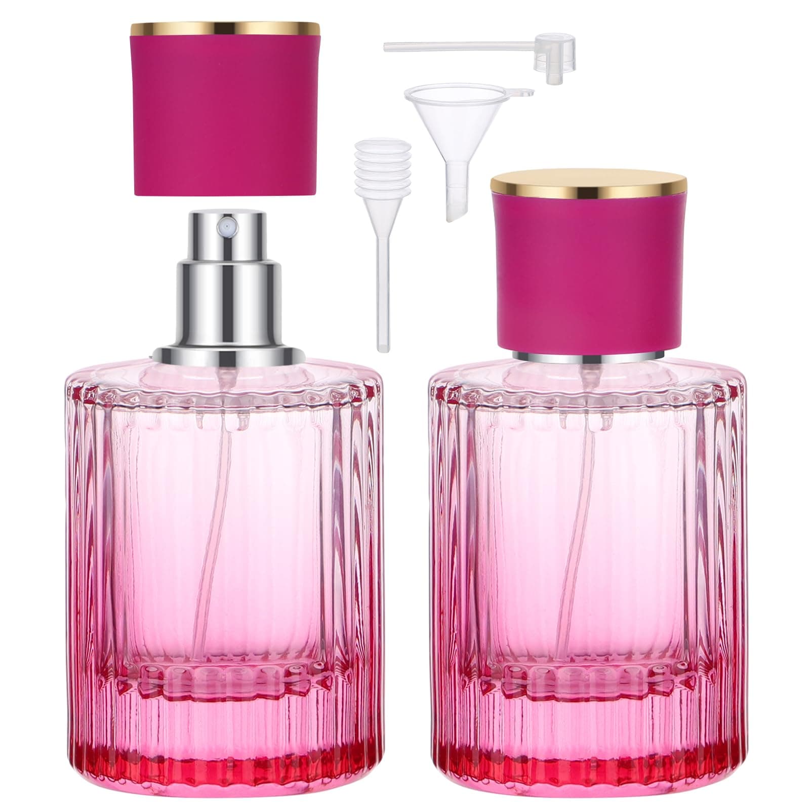 1.7oz Glass Perfume Travel Refillable Bottles, 50ml Cologne Atomizer Sprayer for Perfume, 2pcs Vintage Empty Cologne Sprayer Sample Container for Dispensing Liquids