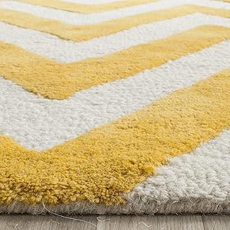 HI-Homes Carpet for Living Room Rugs for Bedroom 6x9 feet Floor mat Yellow White Color