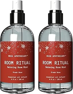 Muse Bath Apothecary Room Ritual - Aromatic and Relaxing Room Mist, 8 oz, Infused with Natural Essential Oils - Fresh Snow, 2 Pack