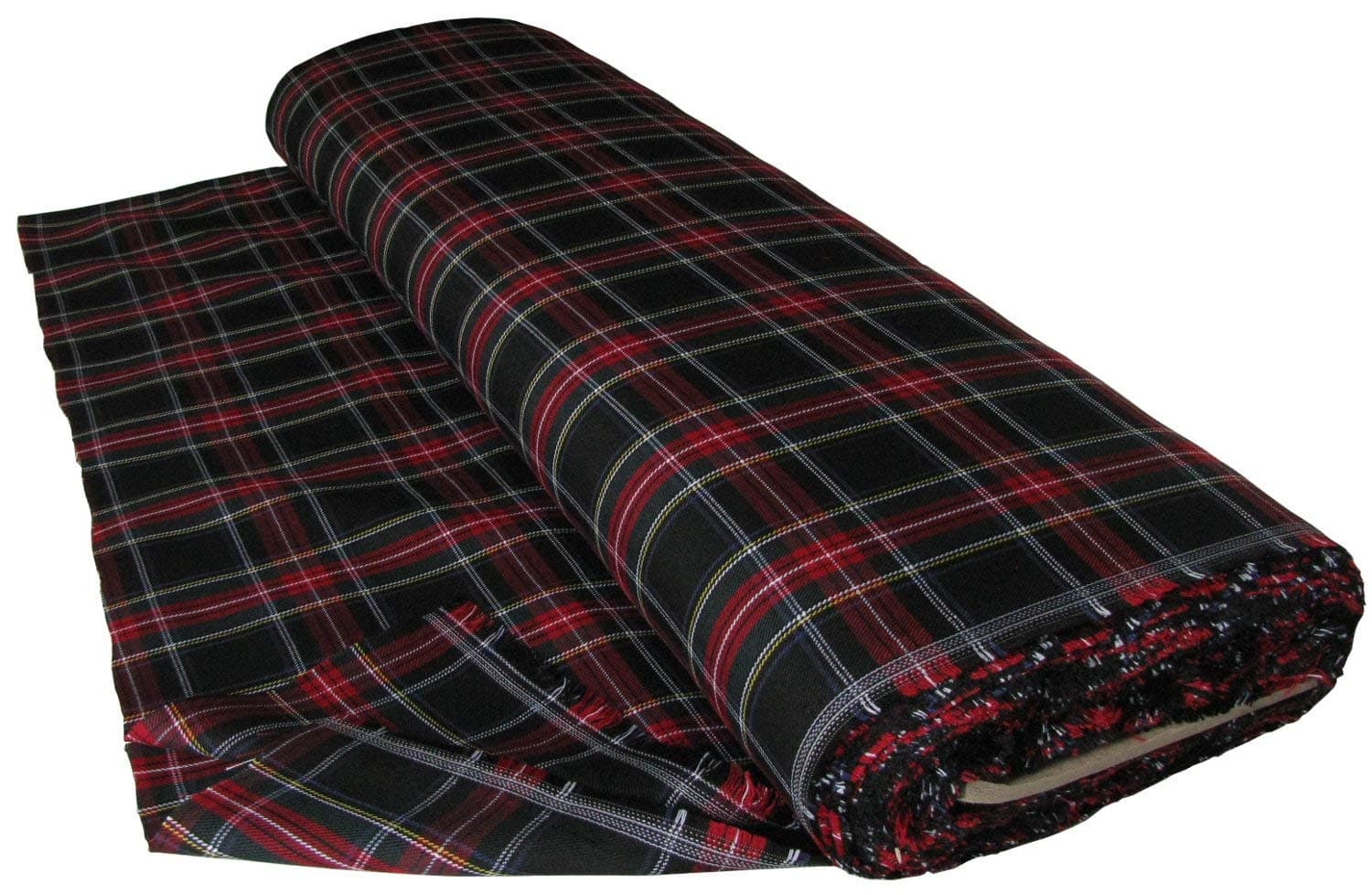 Black Stewart Tartan Fabric (Per Metre)