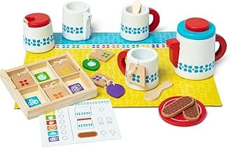 20-Piece Steep and Serve Wooden Tea Set - Play Food and Kitchen Accessories