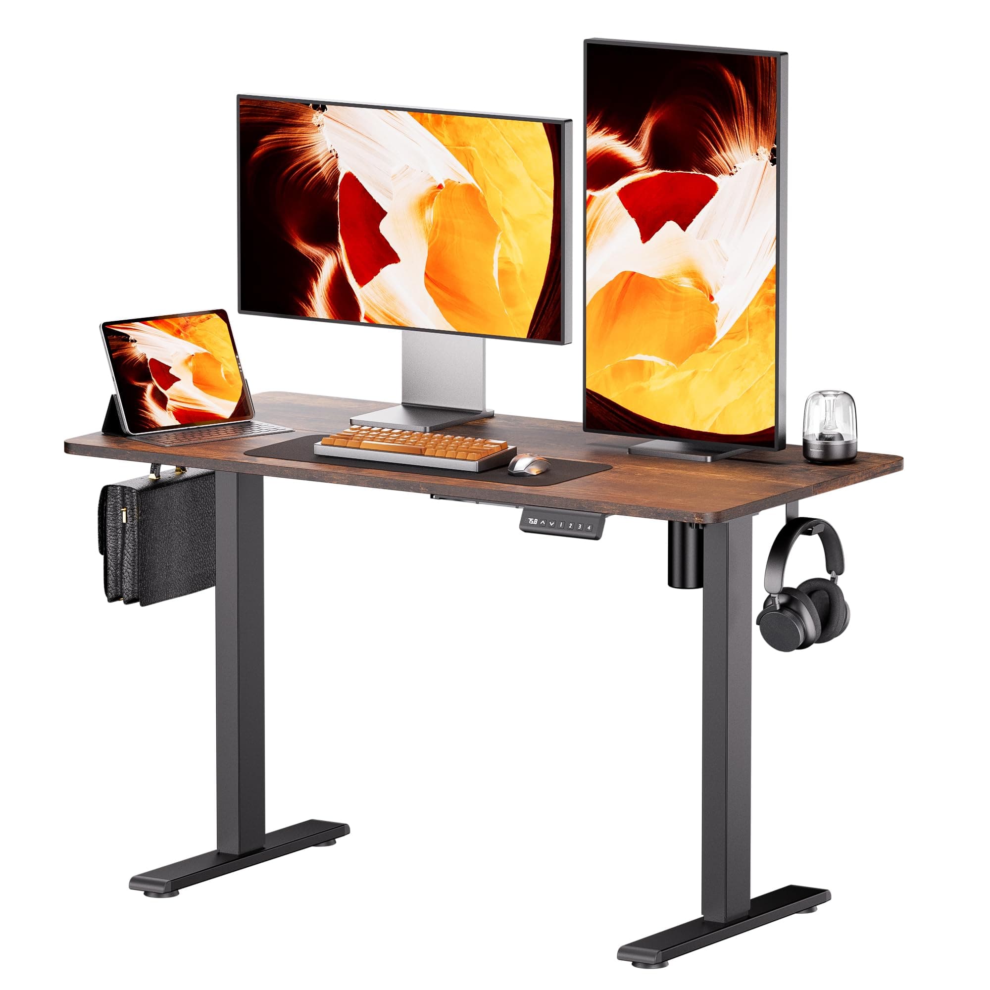 Electric Standing Desk - Adjustable Height with Memory Preset, 120 x 60 cm Ergonomic Design Home Office Standing Desk