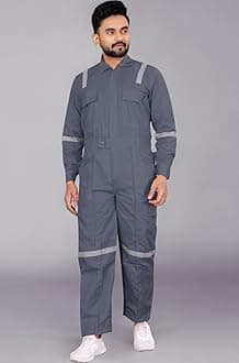 Men's Cotton Industrial Work WEAR Industrial Coverall Boiler Suit with Reflective Tape