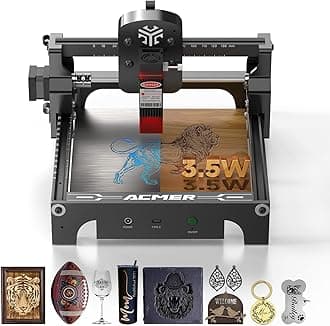 ACMER S1 Laser Engraver for Beginner Mini Laser Engraving Machine for Wood, Leather, Plastic, Laser Class4 (Black, 3500mW)