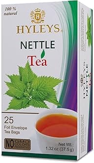 Natural Wellness Nettle Leaves with Black Tea - Pure Ceylon Tea Blend - 100% Natural, Sugar-Free, Gluten-Free, Non-GMO - 25 Tea Bags