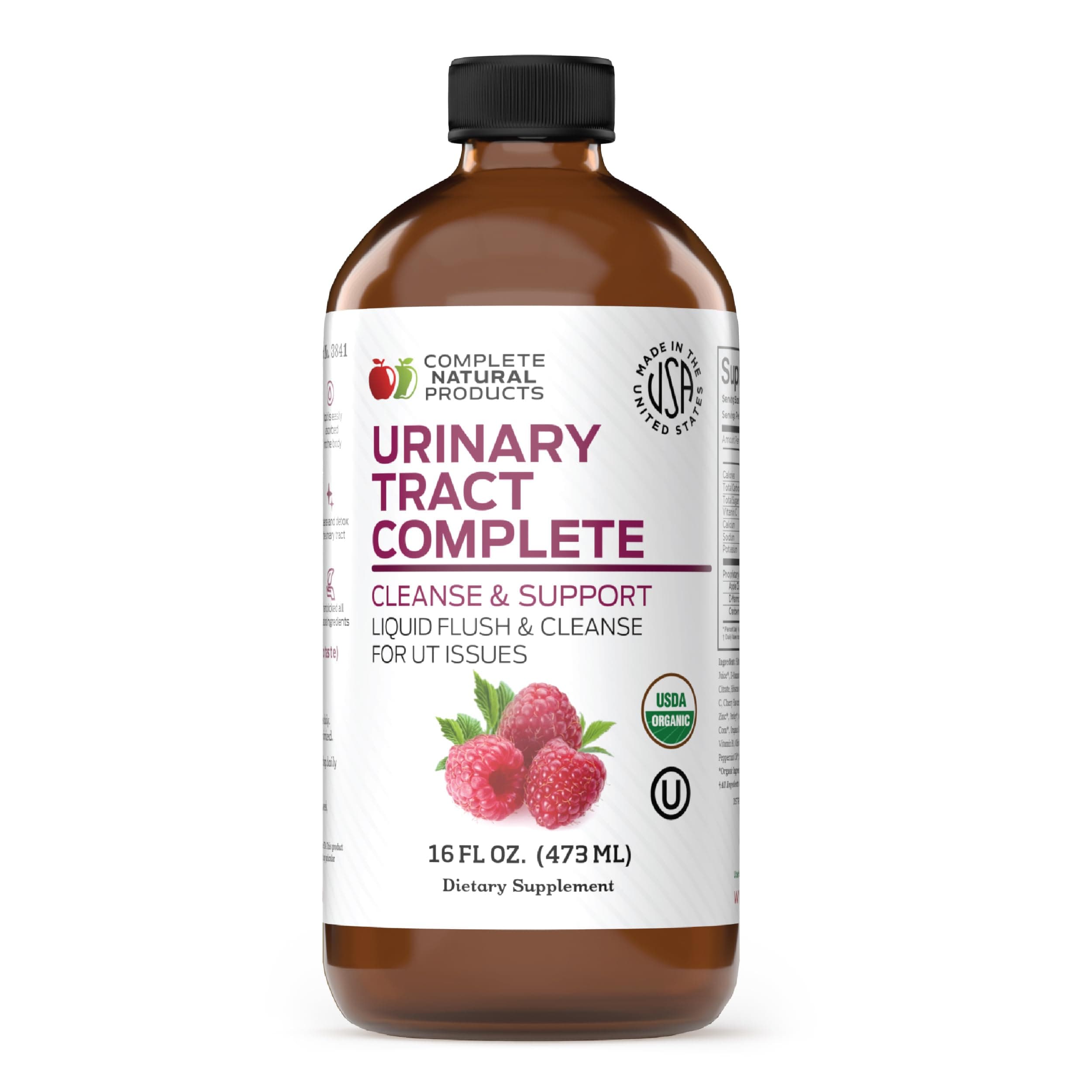 Complete Natural Urinary Tract Complete 8oz - Liquid Supplement for Urinary Tract Health with Organic Cranberry, D-Mannose, Beet Root, Fennel Seed, and Turmeric