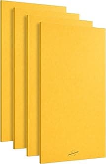 Acoustic Panels, 4 Pack ROOM KIT, Large, 116 x 58cm, Yellow