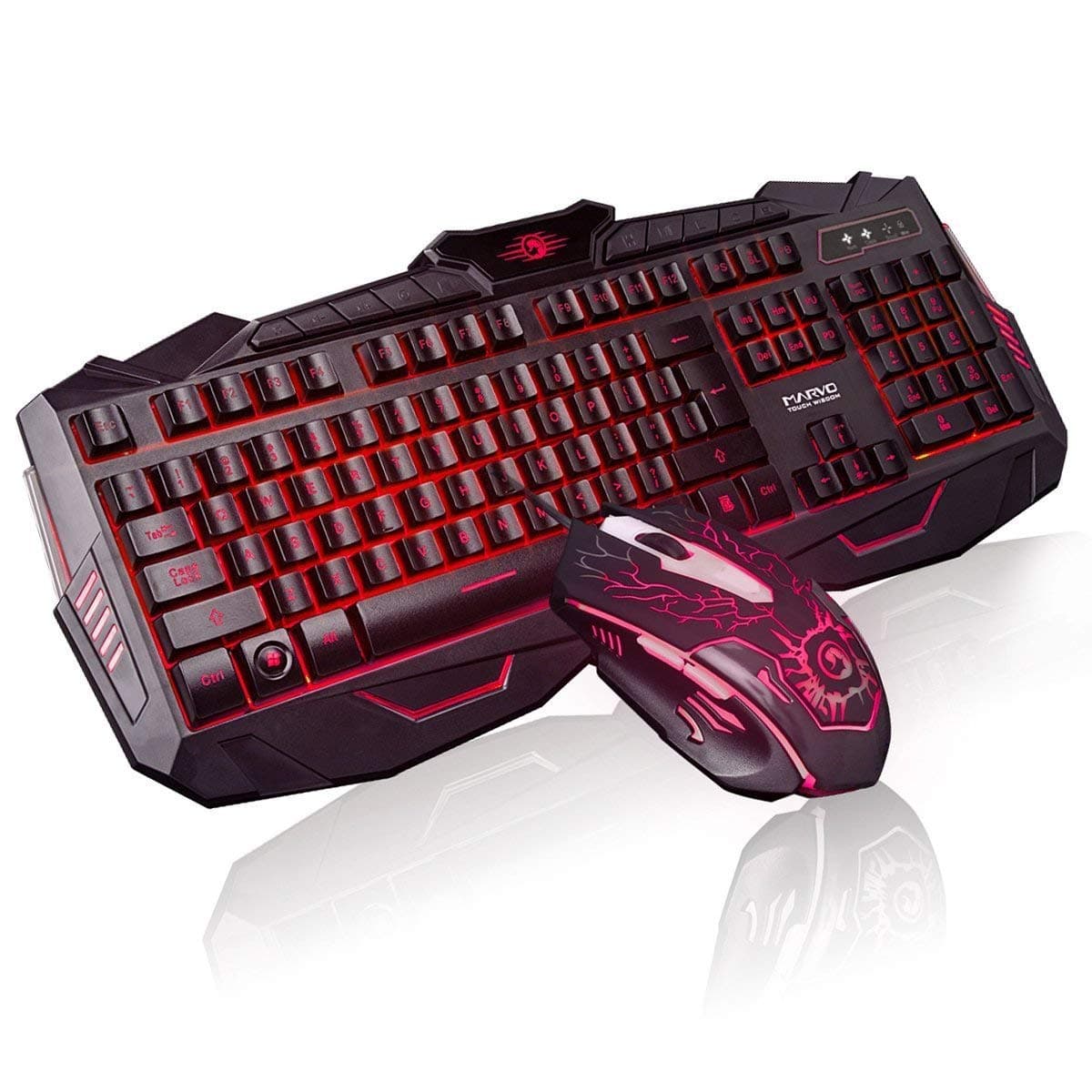 (Renewed) Marvo Scorpion Black Light KM 400 Gaming Keyboard and Mouse Combo (Black)