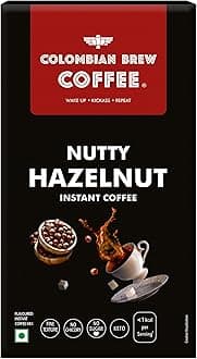 Colombian Brew Hazelnut Instant Coffee, No Sugar Vegan, 50gm