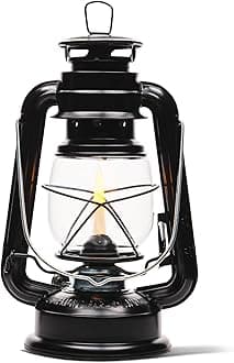 Large Paraffin Oil Indoor Lamp, Hurricane Lamp, Emergency Kit, Lamplight 52664 Farmer’s Lantern Indoor Oil Lamp, Black, Original