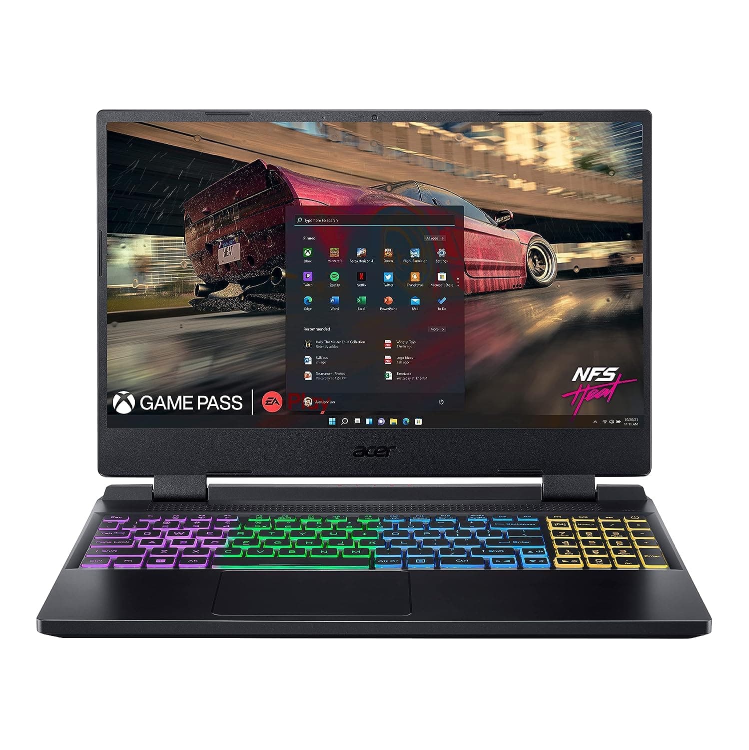 Nitro 5 12th Gen Intel Core i5-12450H Gaming Laptop (16 GB RAM/512 GB SSD/RTX 3050 Graphics/144 Hz/RGB Backlit/Win11 Home) AN515-58 with 39.62 cm (15.6") FHD IPS Display, Obsidian Black, 2.5 KG