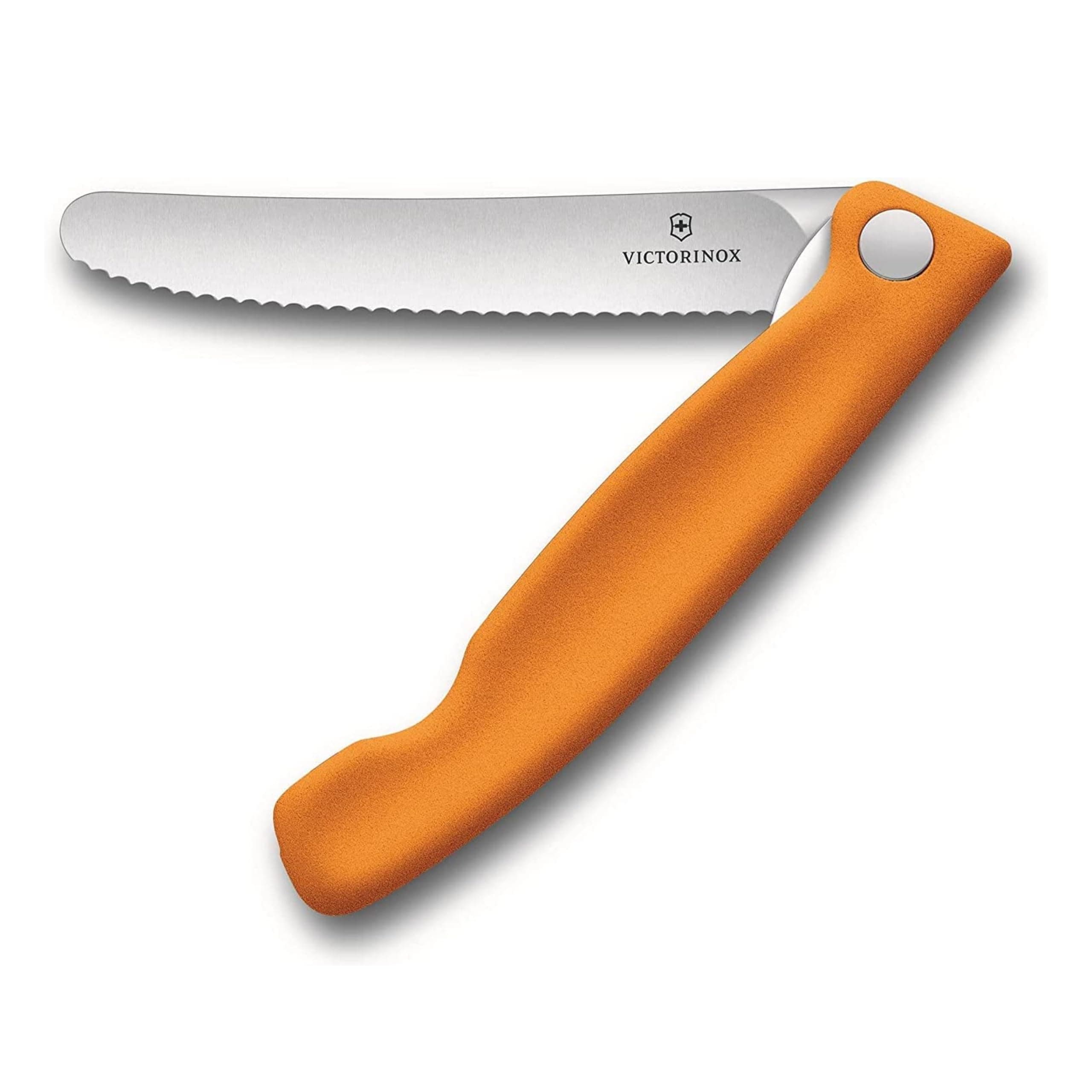 Swiss Classic Foldable Paring Knife, Wavy Edge Orange 4.3 in