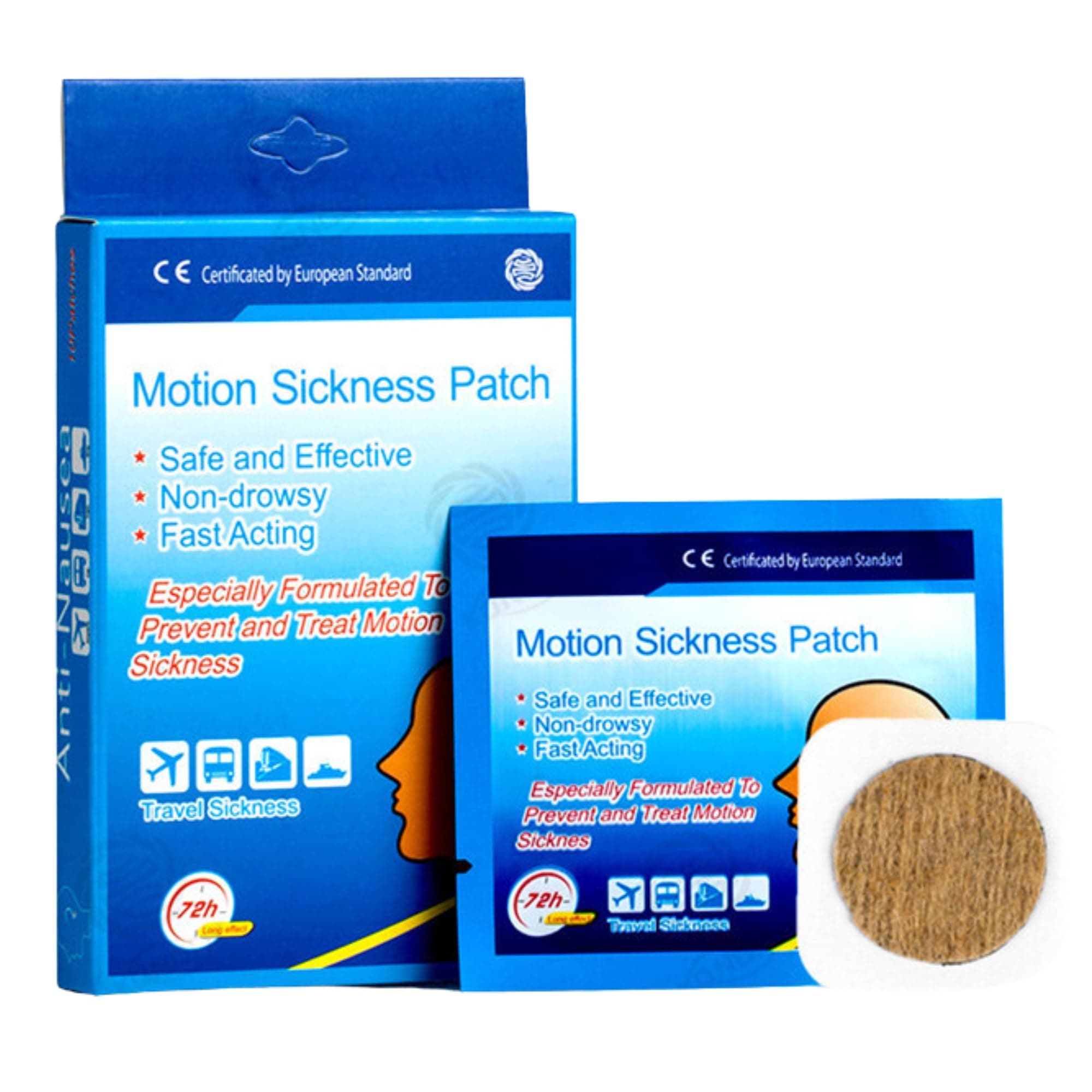 ZIKKU Travel Sickness Patch | Motion Sickness Patch | Anti motion sickness & nausea relief patch | Fast Acting (1 Box = 10 Patches)