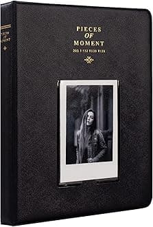 128 Pockets Mini Photo Album for Fujifilm Instax Mini 70 7s 8 8+ 9 11 25 50s 90, Polaroid Z2300, Polaroid PIC-300P Film Instant Camera & Name Card (Black)